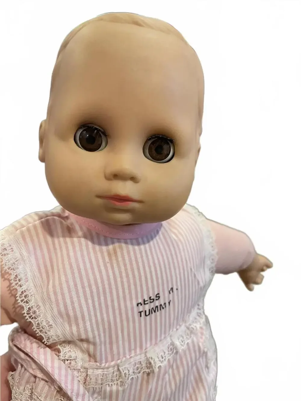 Vintage Uneeda Miss Tummy Baby Tummy Talks Doll 14” Pink Sleep Eyes
